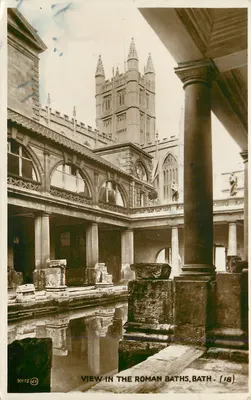 Vista nos Termas romanos, Bath — (18) — Valentine's Postcard