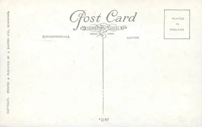 Castelo de Warwick — vista do ponte — editor L. Salmon Ltd, n°2197 — Verso