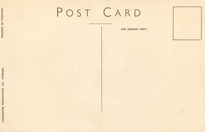 Plaża i zamek w Hastings — widok panoramiczny — Lansdowne Production Co., Londyn, nr serii LP 114 — Rewers