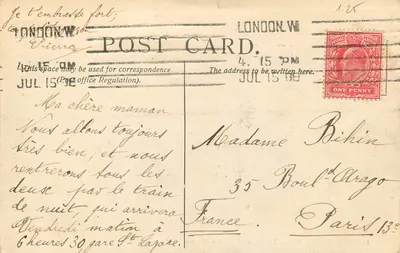 LONDON S.W. — Muzeum Historii Naturalnej. — LL. — Rewers