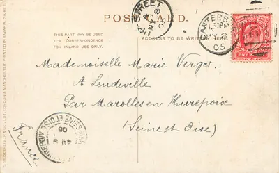 Houses of Parliament — widok Londynu — wydawca Hildesheim & Co. Ltd. Londyn, n° 82 — Rewers