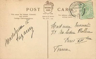 Westminster Abbey — Londyn — Seria Narodowa, Nr S.V. 419 — Rewers