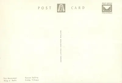 West Kirby — Monumento, Pôr do sol com navegação, Ring o' Bells, Aldeia — Judges Card Limited, Hastings, England — Verso