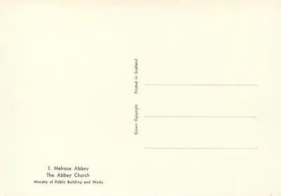 Melrose Abbey — ruiny gotyckie i cmentarz — Ministry of Public Building and Works, n°1 — Rewers