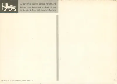 Młyn Lecq — Młyn wodny i gościniec — seria Cotman-Color, Jarrowd & Sons Ltd — Rewers
