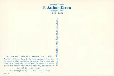 Ferry i Zamek Moil — Kyleakin, wyspa Skye — J. Arthur Dixon — Rewers
