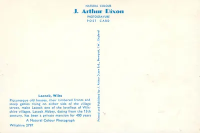 Lacock — pittoreski wioska — J. Arthur Dixon Ltd. n°2797 — Rewers