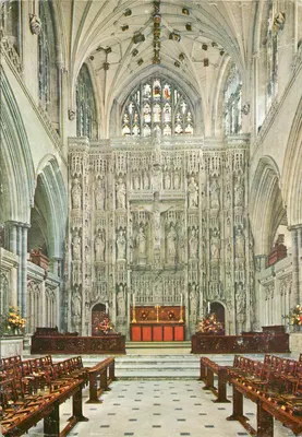 Catedral de Winchester — Grande tela e altar alto — Pitkin Pictorial Postcards