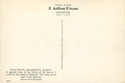 Royal Deeside, Aberdeenshire — Dolina rzeki Dee i zamek Balmoral — J. Arthur Dixon, n°3557 — Rewers