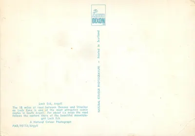 Loch Eck, Argyll — widok jeziora i gór — J. Arthur Dixon Ltd — Rewers