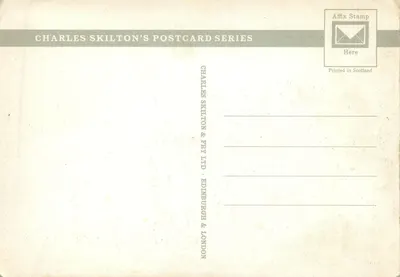 Rio Dee, entre Braemar e Linn o' Dee — Série de cartões postais de Charles Skilton n°20070 — Verso