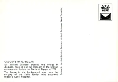 Most Cadgera, Biggar — zachodni Yorkshire — Larkfield Printing Company Limited — Rewers