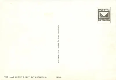 Widok z zachodu — Katedra Ely — Photo Precision Limited, Huntingdon — Rewers