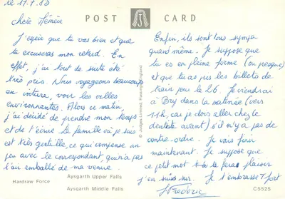 Wensleydale Yorkshire — cascates e quedas d'água — Judges Limited, C5525 — Verso