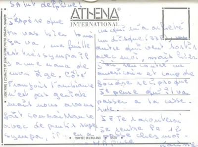 Błyskawica — nocna scena nad jeziorem — Athena International — Rewers