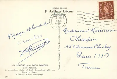 Ben Lomond — Loch Lomondside — J. Arthur Dixon, n°3431 — Achterkant