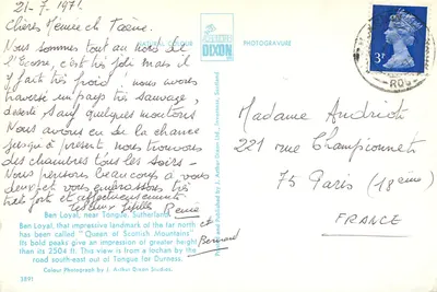 Ben Loyal — Regina delle Montagne Scozzesi — J. Arthur Dixon Ltd. — Verso