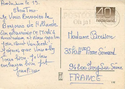 Amsterdã — vista panorâmica — editor desconhecido, número de série não visível — Verso