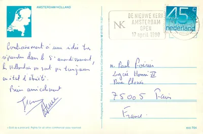 Amsterdam — widok panoramiczny — Euro Color Cards, n° ecc 704 — Rewers