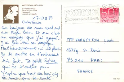 Amsterdam — Hoofdpostkantoor — wydawca Euro Color Cards, nr 752 — Rewers