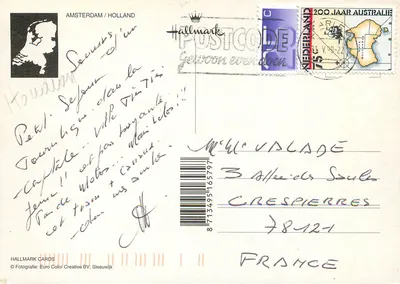 Amsterdam — panoramische weergave — Hallmark Cards — Achterkant