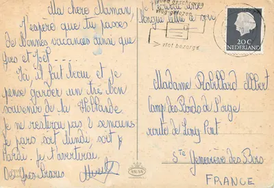 Canal de Amsterdam — vista com ponte e edifícios — editor MUVA, Delft — Verso