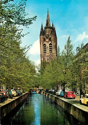 Delft — Igreja Velha e canal — editor Hetzeg