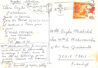 Paisagem invernal com moinho de vento — Boas Festas de Ano Novo — editor SLEDING — Verso