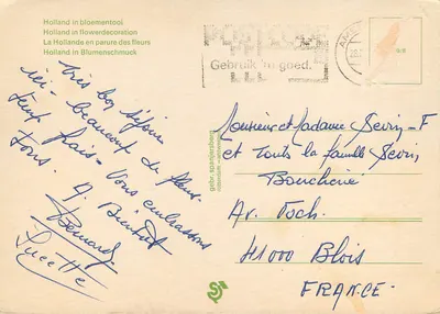 Campos de tulipas com cores vivas — editor gebr. spanjtersberg, Rotterdam — Verso