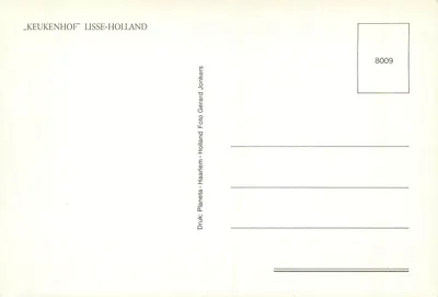 Jardim do Keukenhof — Lisse, Holanda — editor Planetas, n° 8009 — Verso
