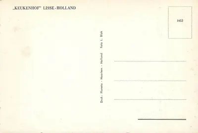 Ogród Keukenhof — Lisse, Holandia — Foto L. Blok, nr 1052 — Rewers