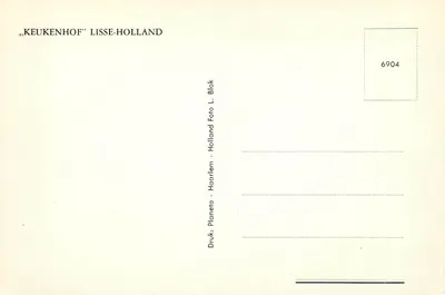 Jardim de inverno no Keukenhof — Lisse-Holanda — editor Drukkers L. Blok — Verso