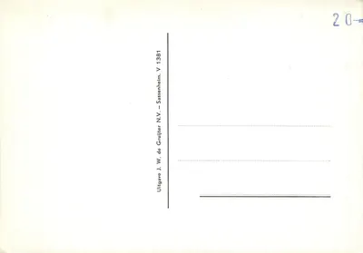 Mulher com tulipas — Paisagem holandesa com feixe de feno — J.W. de Gruijter N.V., Sassenheim, V 1381 — Verso
