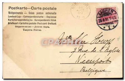 Statek żaglowy na morzu — D. Sherman — wydawca D. Sherman, N° 107 — Rewers