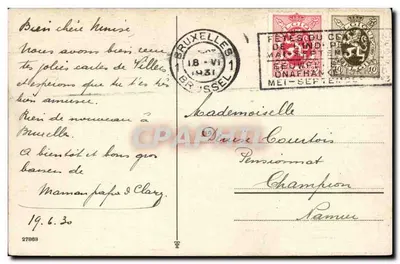 Widok morza z jachtami — Bruksela, 1931 — wydawca nieznany — Rewers