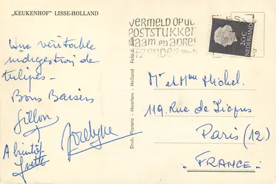 Keukenhof — Ogród tulipanów — Drukkerij Planeta - Haarlem — Rewers