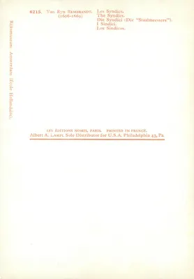 Os Síndicos — Os Síndicos (Os 'Mestres da Liga') — Les Éditions Nomis, Paris — Verso
