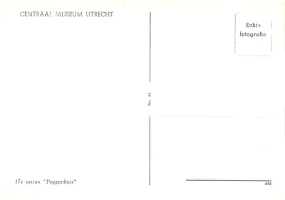 Poppenhuis — século 17 — CENTRAAL MUSEUM UTRECHT, No 85 — Verso