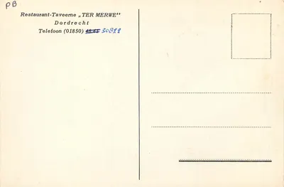 Taveerne Ter Merwe — Dordrecht — editore sconosciuto — Verso