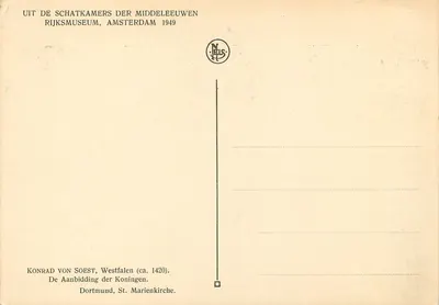 Maagd met het Kind omringd door heiligen — werk van Konrad von Soest — uitgegeven door NELS — Achterkant
