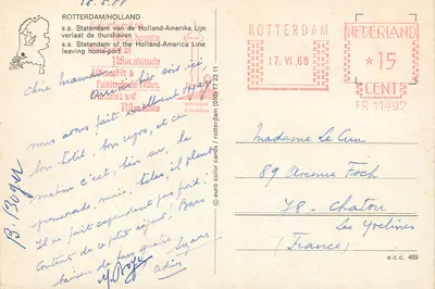 s.s. Statendam — Linia Holandia-Ameryka — Rotterdam, Holandia — Rewers