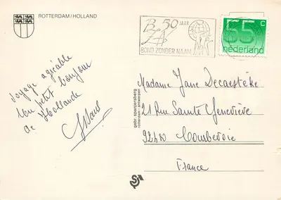 Rotterdam — vista panorâmica — editor Gebr. Spanjersberg — Verso