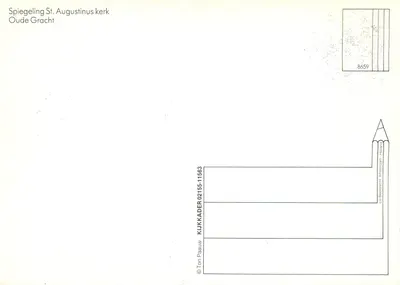 Odbicie kościoła Świętego Augustyna — Utrecht — wydawca Ton Paaauw, nr 8659 — Rewers