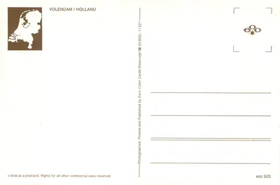 Volendam — Vista panorâmica do porto e da cidade — ECC Cards — Verso