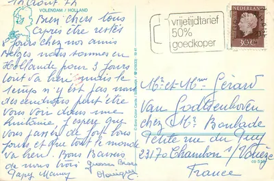Volendam — Widok panoramiczny i postacie — Euro Color Cards / nr 510 — Rewers