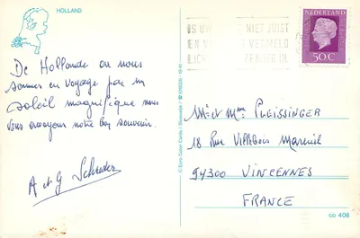 Holandia — Pejzaż i tradycje — Euro Color Cards / S (01833) — Rewers