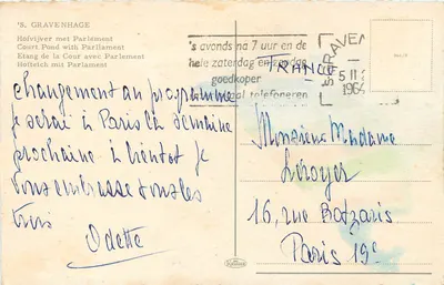 Hofvijver com Parlamento — 's-Gravenhage — Krüger — Verso