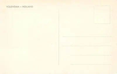 Scena uliczna w Volendam — Holandia — wydawca nie widoczny — Rewers
