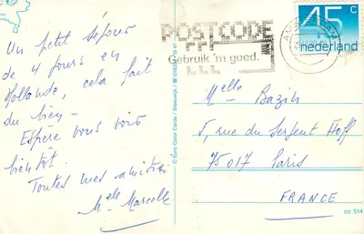 Volendam — porto e mulher em traje tradicional — Euro Color Cards / (01833) — Verso