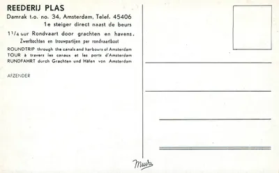 Amsterdam — Rondvaart na kanale — Reederij Plas — Rewers